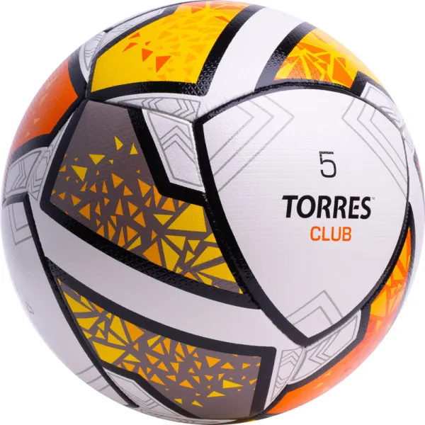 Мяч футб. TORRES Club, F323965, р.5, 10 пан., ПУ, гибрид. сшив, бел-оранж-желт за 2&nbsp;225.30 ₽ в Самаре