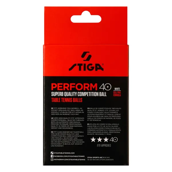 Мяч для наст. тенниса Stiga Perform 3***, 40+, 1113-2110-06, пластик, ITTF Appr., уп.6 шт, бел за 2&nbsp;121.60 ₽ в Самаре