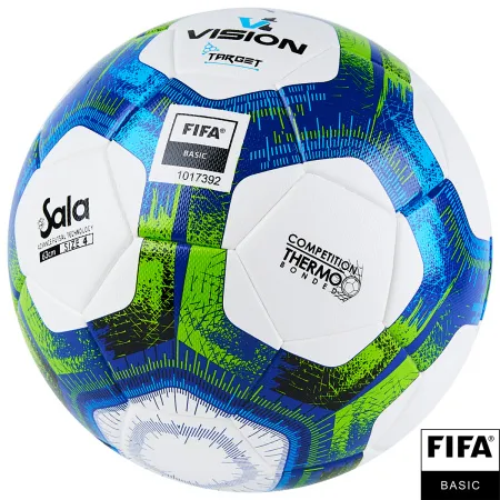 Мяч футзал. VISION Target, FS324094, FIFA Basic, р.4, 32 п. PU, 3 подкл.сл, термосшивка, бело-синий за 3&nbsp;519 ₽ купить в Самаре