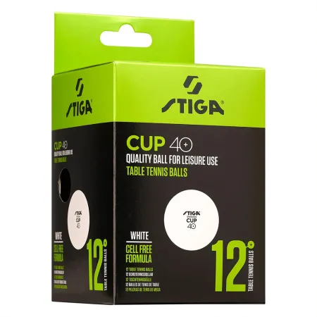 Мяч для наст. тенниса Stiga Cup ABS, 1110-2510-12, диам.40+мм, пластик, упак. 12 шт, белый за 1&nbsp;774.80 ₽ купить в Самаре
