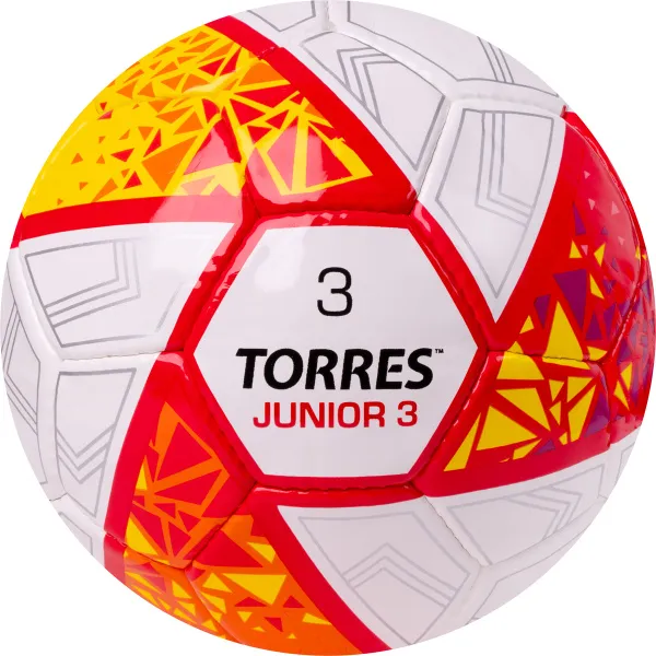 Мяч футб. TORRES Junior-3, F323803, р.3,глянц.ПУ, 4 сл, 32 п,руч.сш,бел-крас-жел за 2&nbsp;070.60 ₽ в Самаре