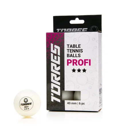 Мяч для наст. тенниса TORRES Profi 3*, TT23012, диам. 40+мм, упак. 6 шт, белый за 338.30 ₽ купить в Самаре