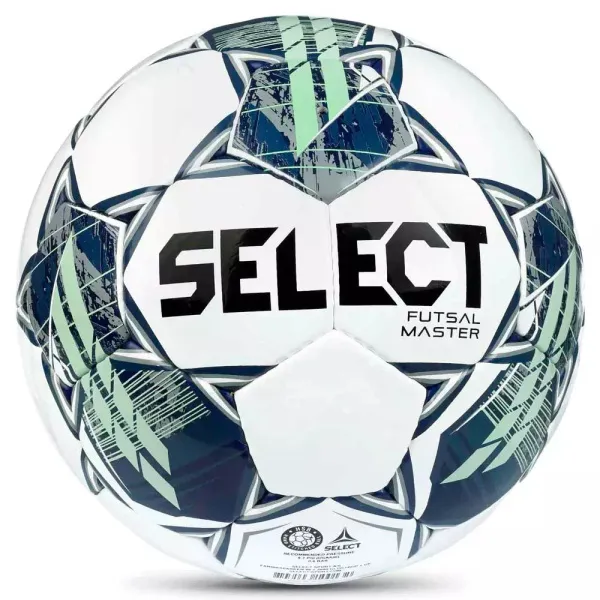 Мяч футзал. SELECT Futsal Master Shiny V22, 1043460004, р.4, Basic,32п, гл.ПУ, руч.сш,бел-син-зел за 7&nbsp;539.50 ₽ в Самаре