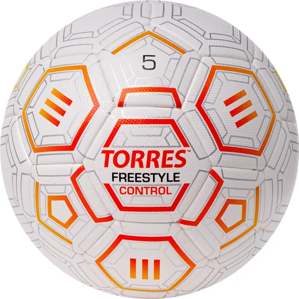 Мяч футб. TORRES Freestyle Control, F3231765, р.5, 32 п.,PU-Microfi, термосшив., бело-оран-сереб за 3&nbsp;464.60 ₽ в Самаре