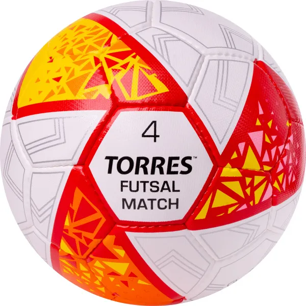 Мяч футзал. TORRES Futsal Match, FS323774, р.4, 32 панели. ПУ,4 подкл.слоя,ручн.сш,бело-крас-жёлт за 2&nbsp;454.80 ₽ в Самаре